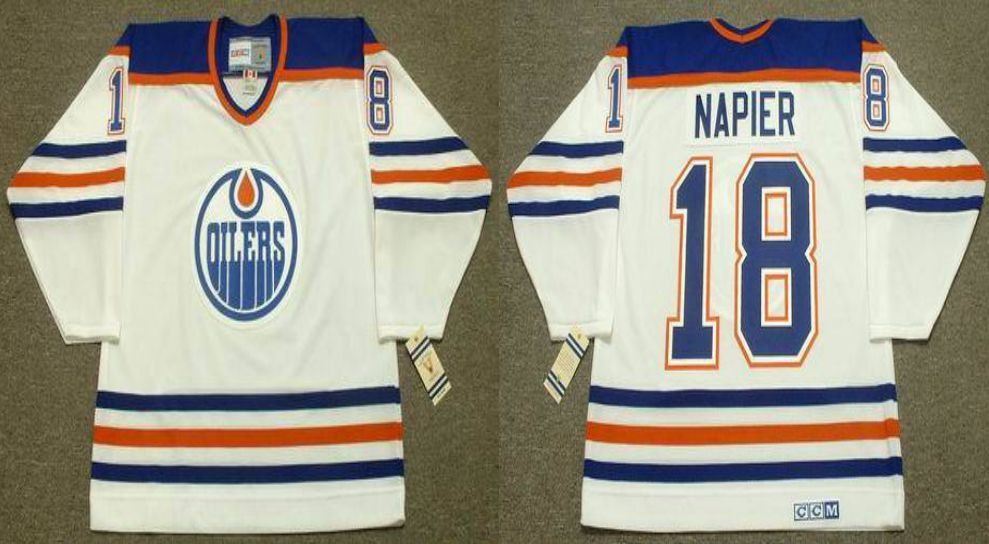 2019 Men Edmonton Oilers #18 Napier White CCM NHL jerseys->vancouver canucks->NHL Jersey
